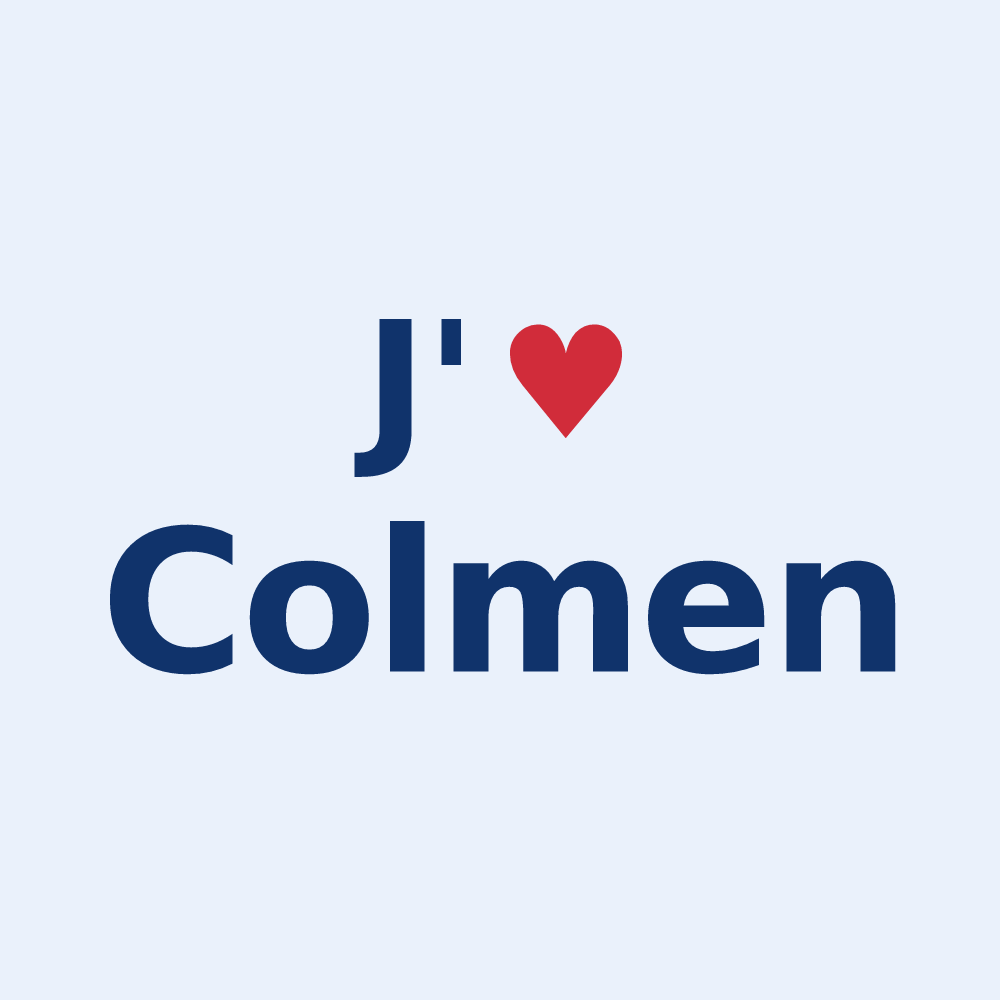 Sticker personnalisé Colmen — design J'aime Colmen
