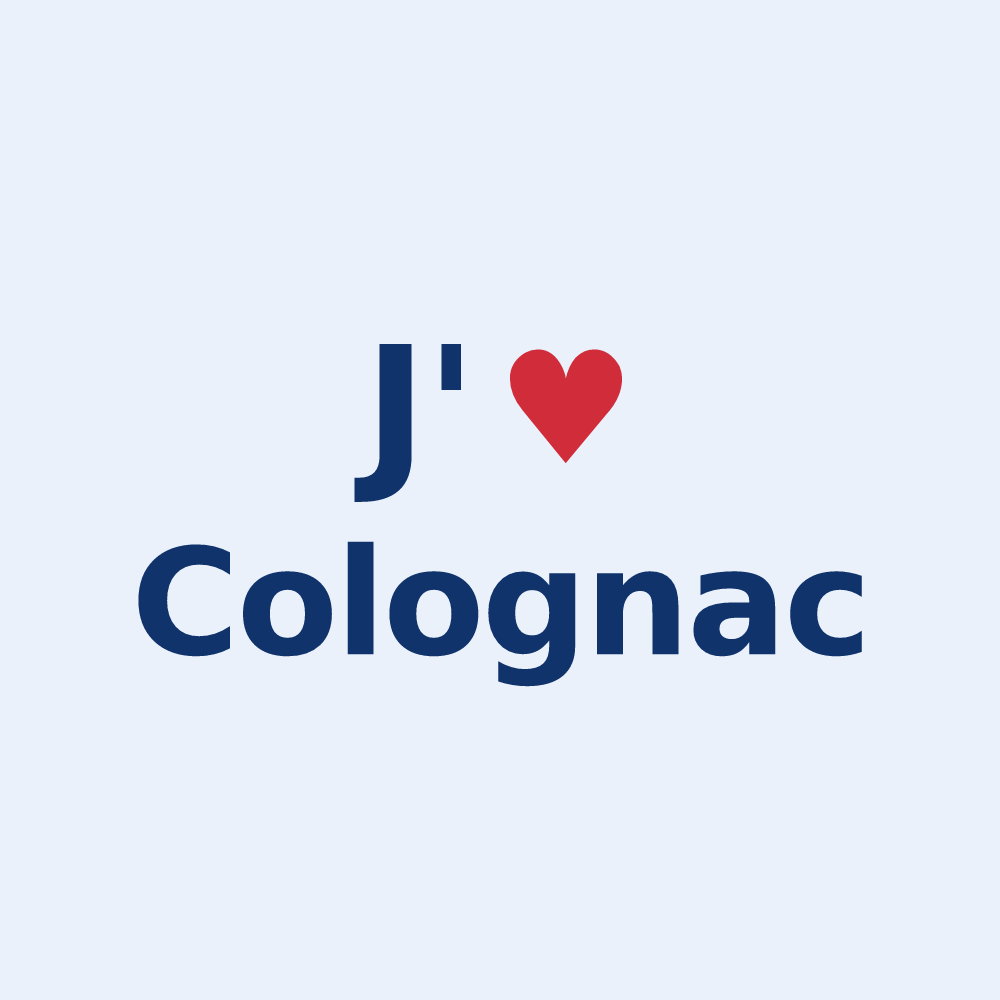 Sticker personnalisé Colognac — design J'aime Colognac