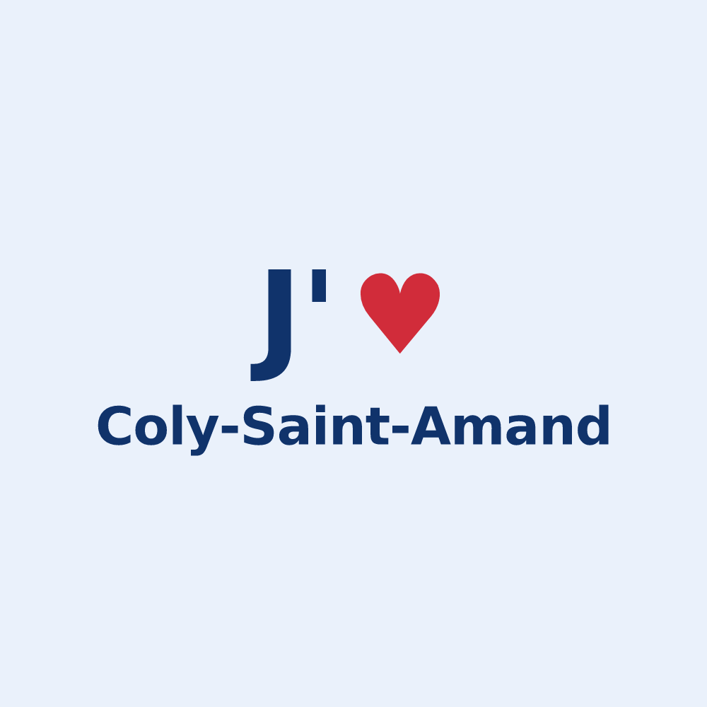 Sticker personnalisé Coly-Saint-Amand — design J'aime Coly-Saint-Amand