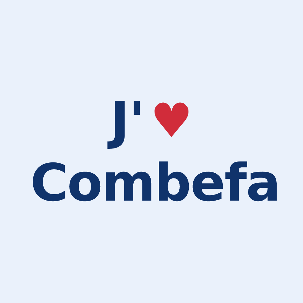 Sticker personnalisé Combefa — design J'aime Combefa