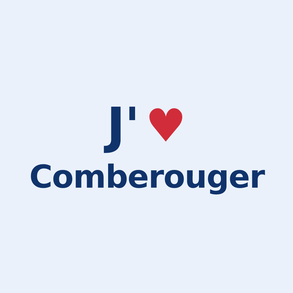 Sticker personnalisé Comberouger — design J'aime Comberouger