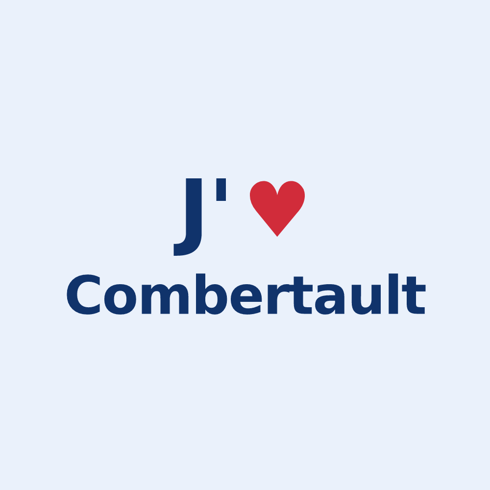 Sticker personnalisé Combertault — design « J'aime Combertault » imprimé sur le sticker