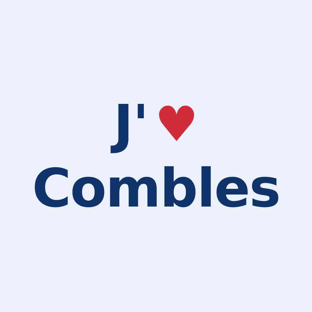 Sticker personnalisé Combles — design « J'aime Combles » imprimé sur le sticker