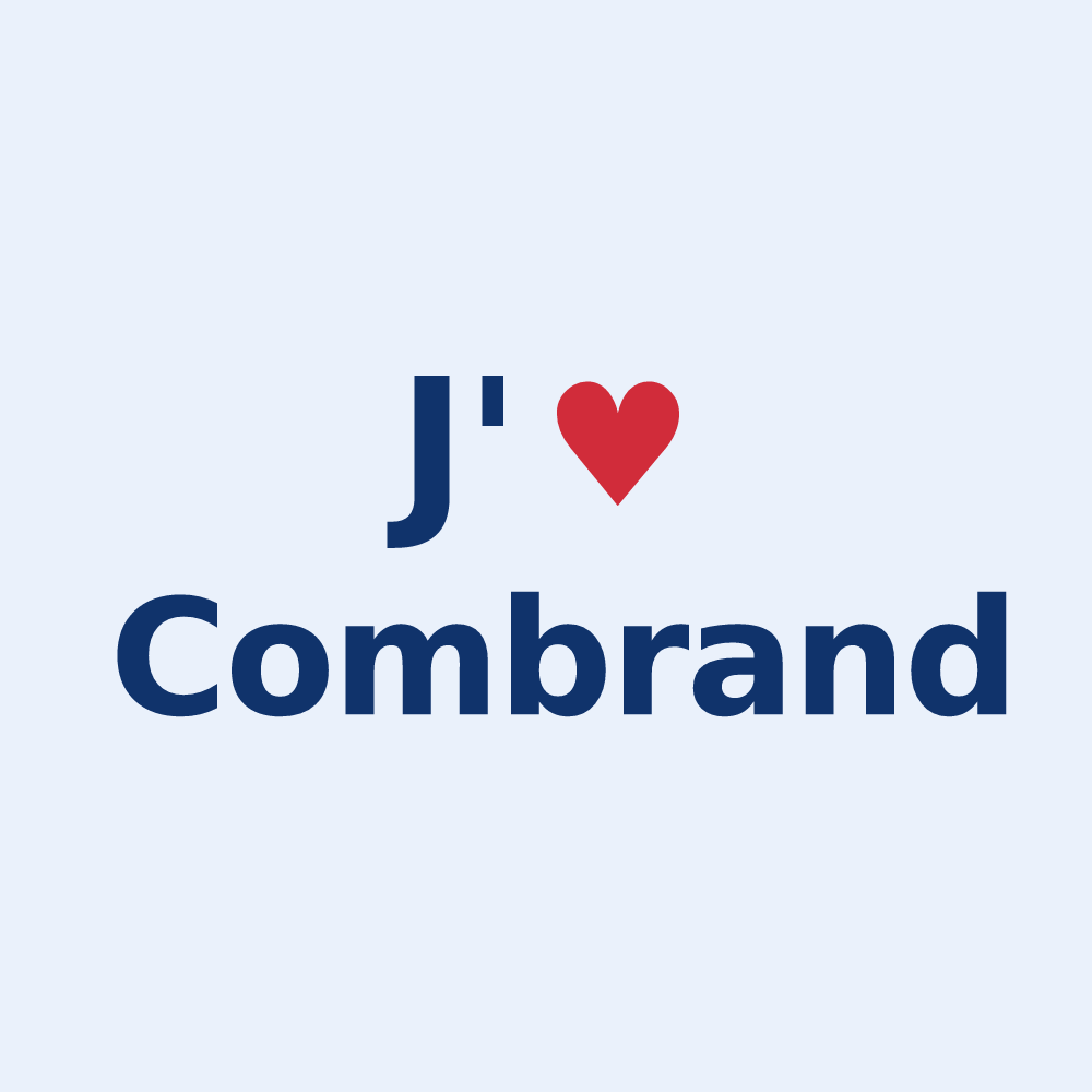 Sticker personnalisé Combrand — design J'aime Combrand