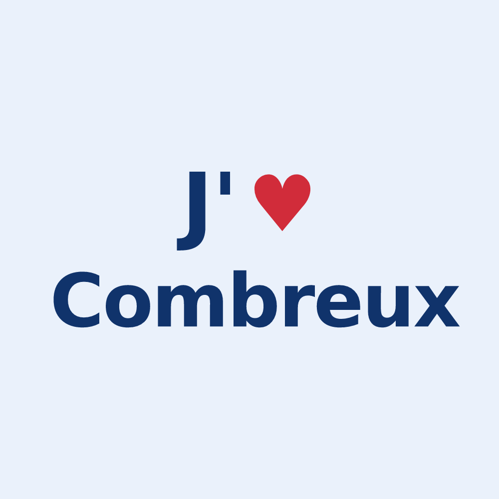 Sticker personnalisé Combreux — design « J'aime Combreux » imprimé sur le sticker