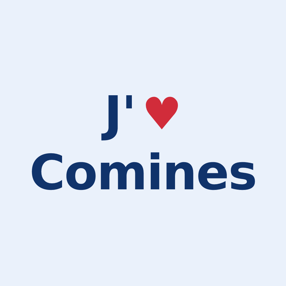 Sticker personnalisé Comines — design J'aime Comines