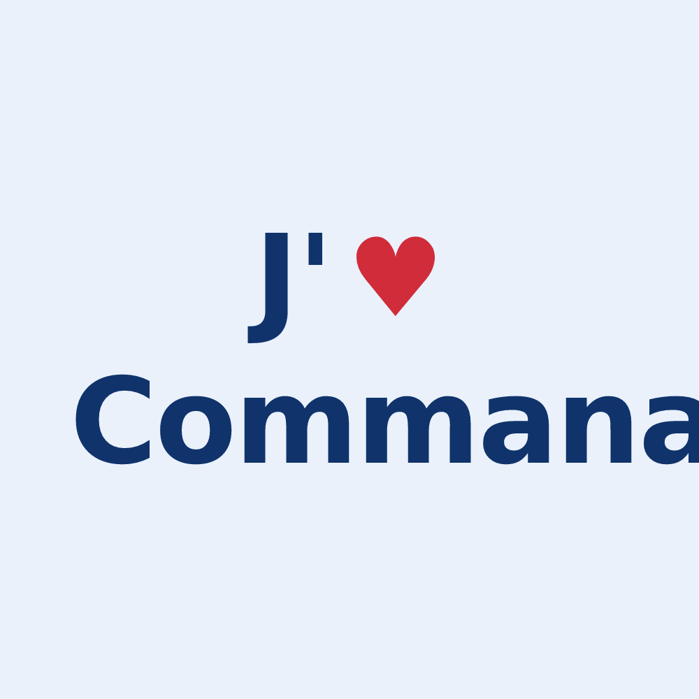 Sticker personnalisé Commana — design « J'aime Commana » imprimé sur le sticker