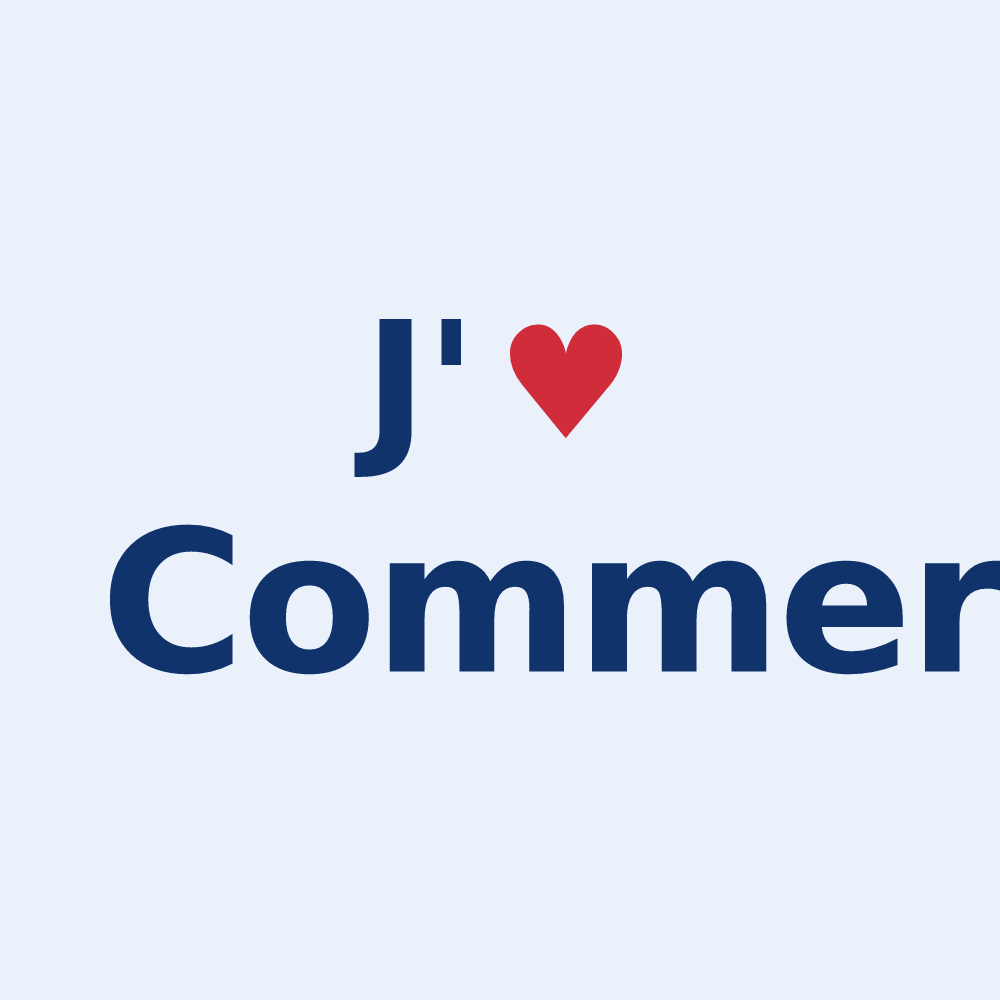 Sticker personnalisé Commer — design « J'aime Commer » imprimé sur le sticker