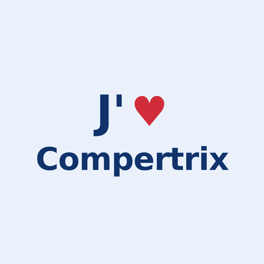 Sticker personnalisé Compertrix — design J'aime Compertrix