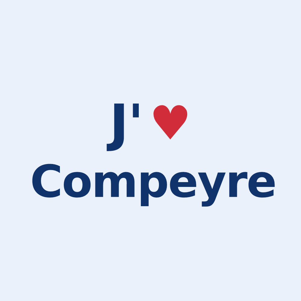 Sticker personnalisé Compeyre — design J'aime Compeyre