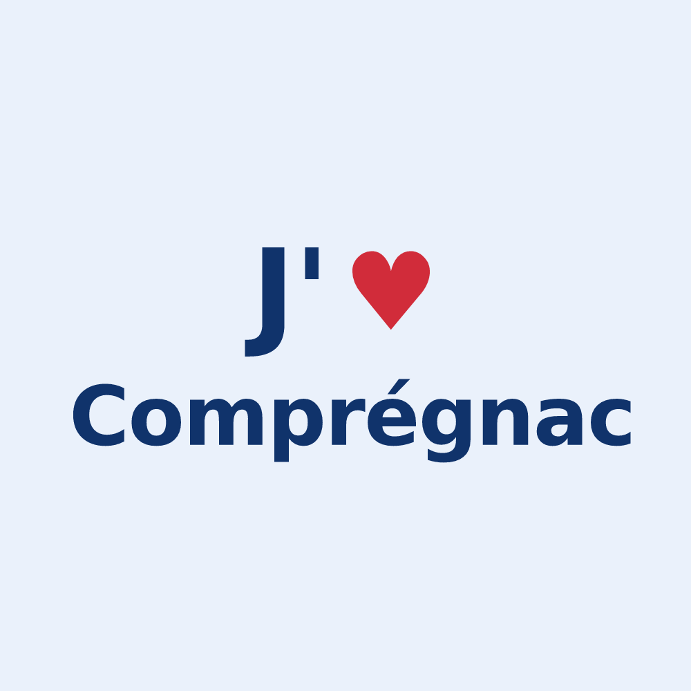 Sticker personnalisé Comprégnac — design J'aime Comprégnac