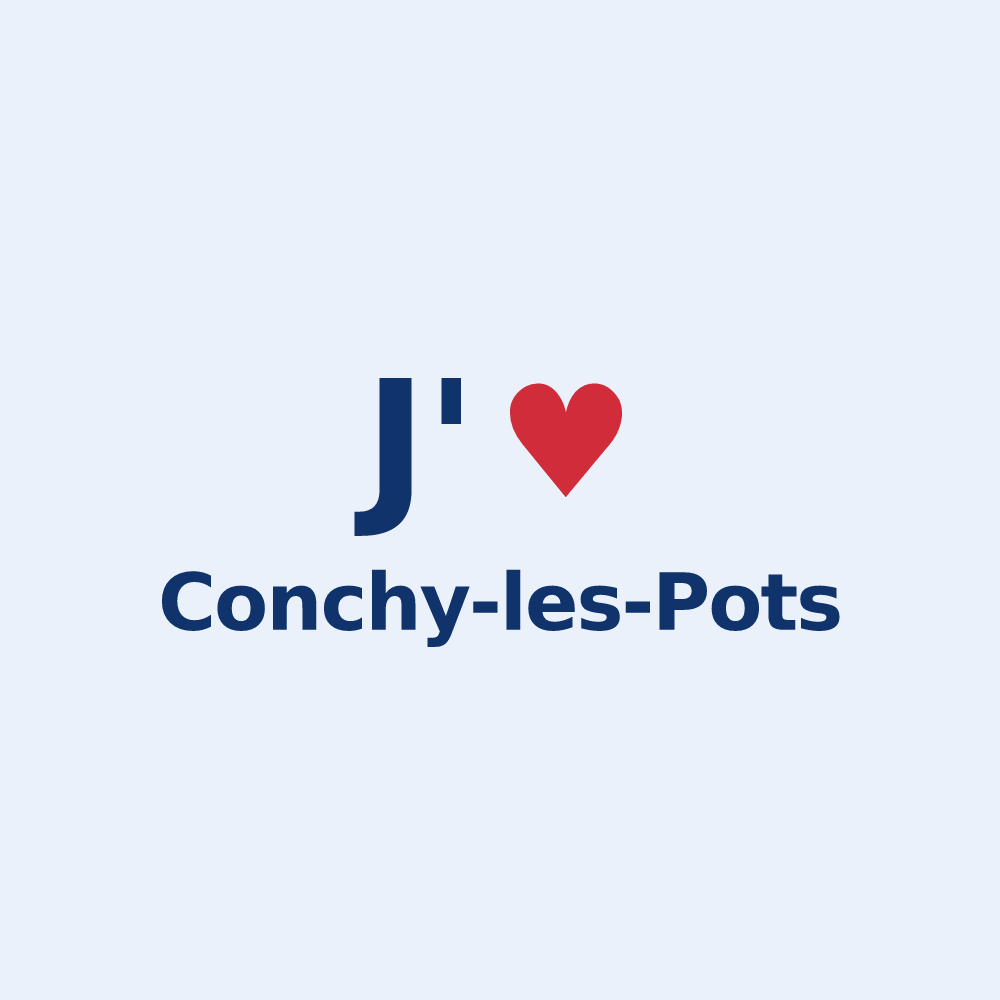 Sticker personnalisé Conchy-les-Pots — design J'aime Conchy-les-Pots