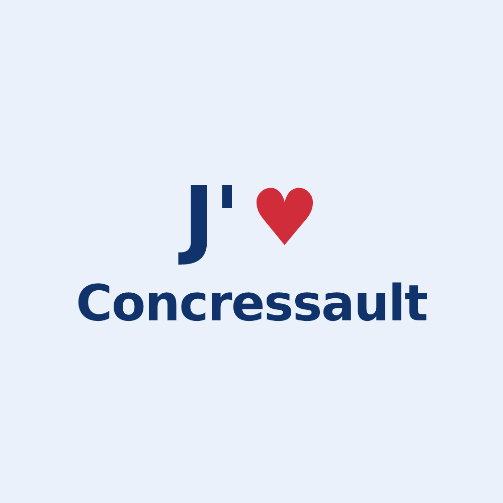Sticker personnalisé Concressault — design J'aime Concressault