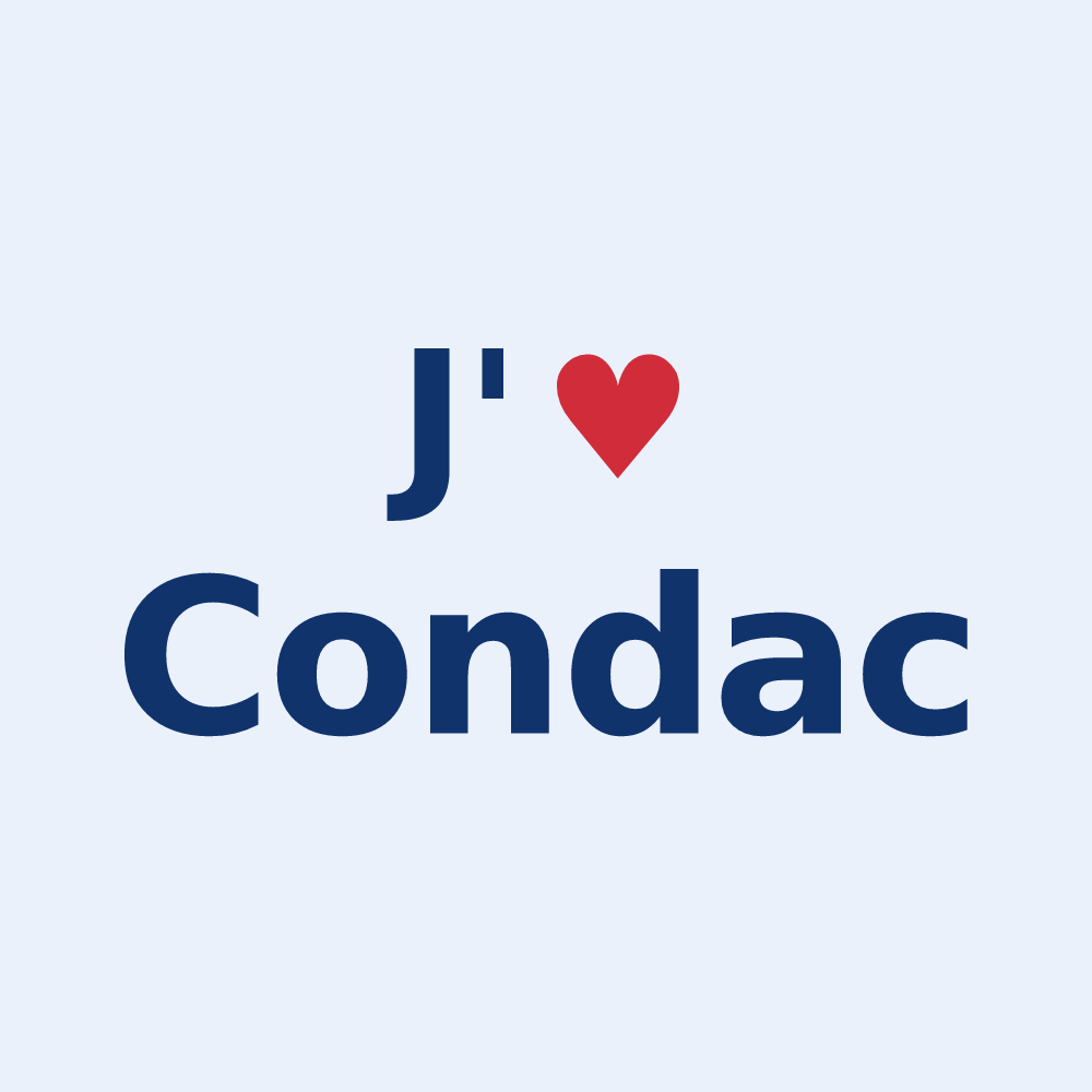 Sticker personnalisé Condac — design J'aime Condac