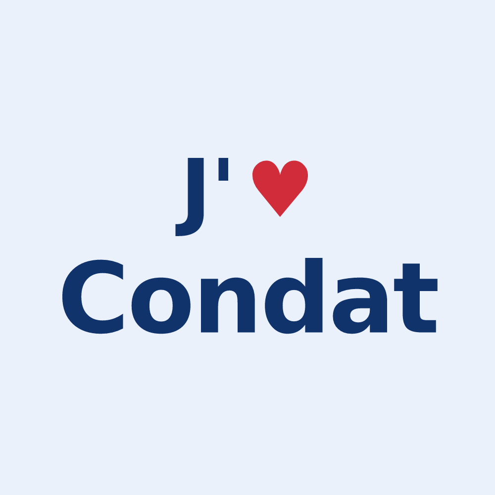 Sticker personnalisé Condat — design J'aime Condat