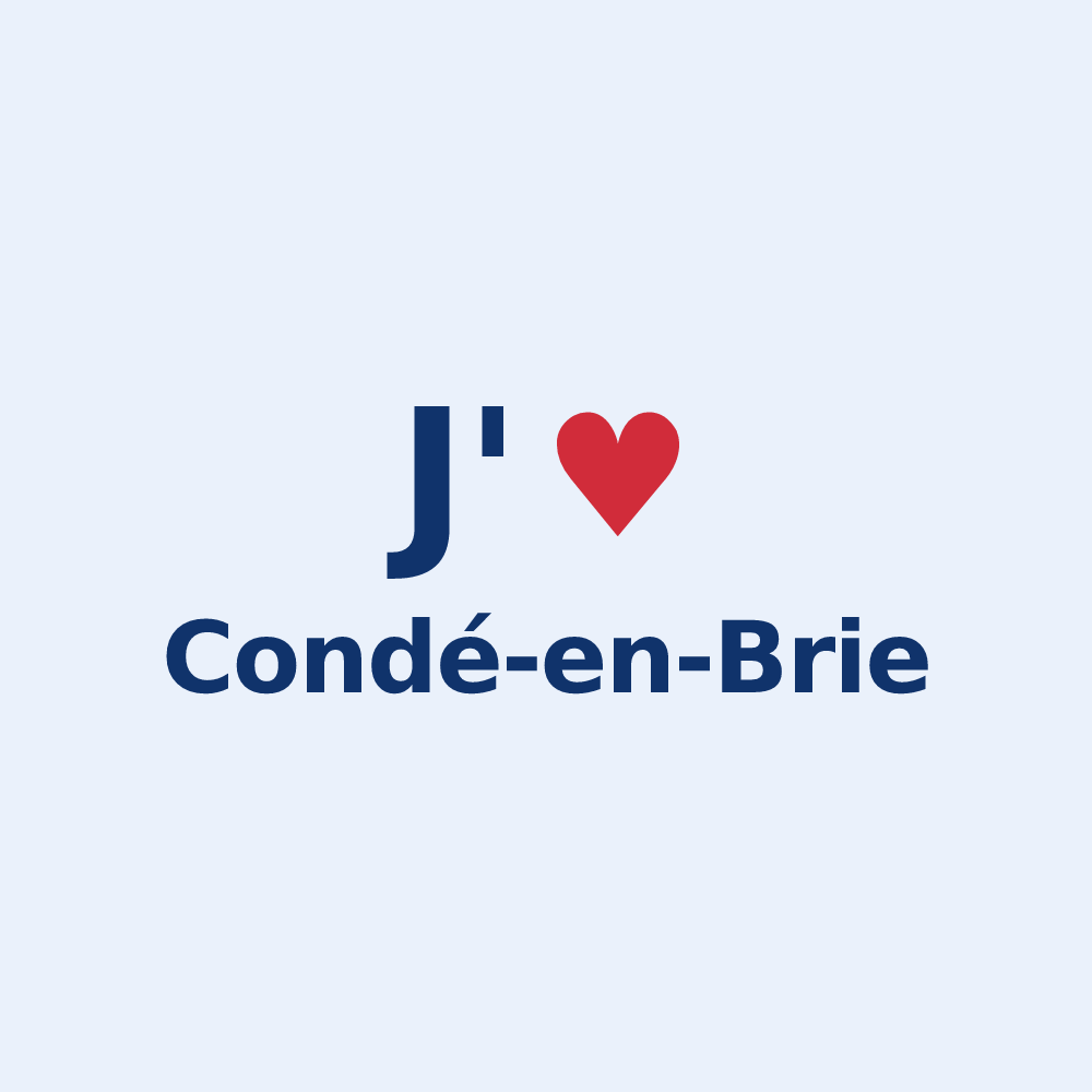 Sticker personnalisé Condé-en-Brie — design J'aime Condé-en-Brie