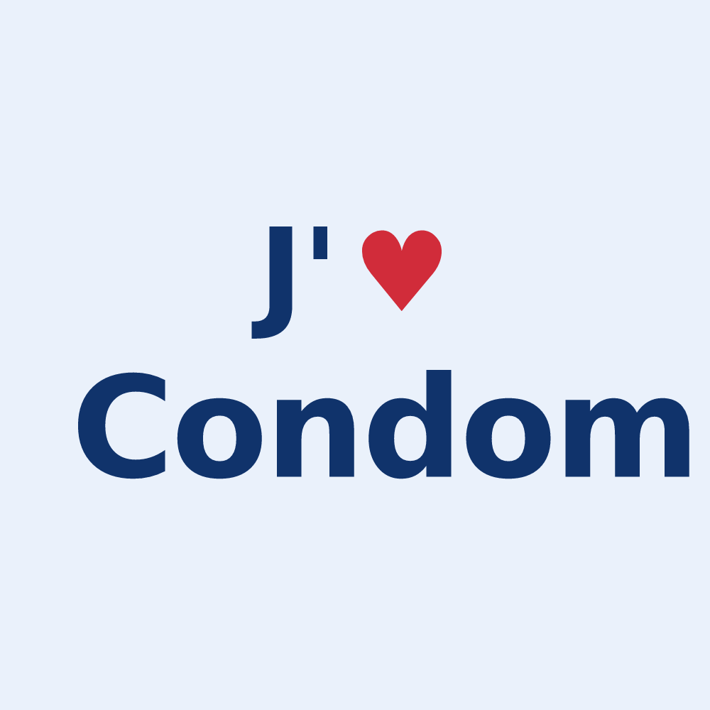 Sticker personnalisé Condom — design J'aime Condom