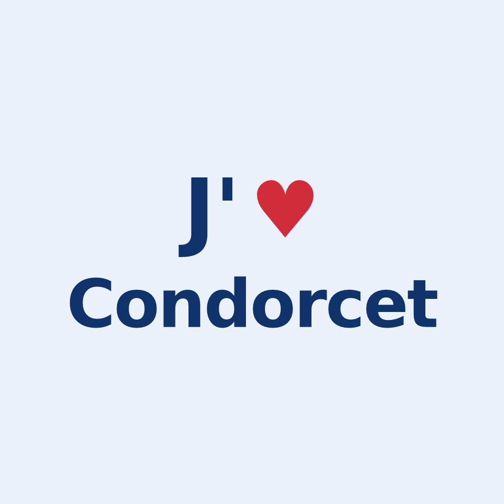 Sticker personnalisé Condorcet — design J'aime Condorcet
