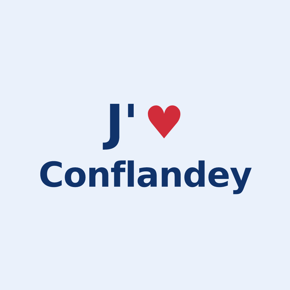 Sticker personnalisé Conflandey — design J'aime Conflandey