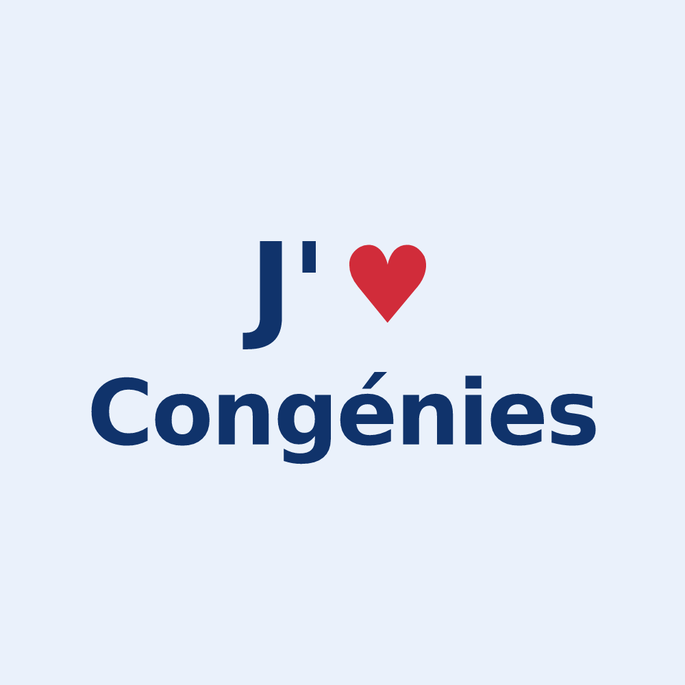 Sticker personnalisé Congénies — design « J'aime Congénies » imprimé sur le sticker