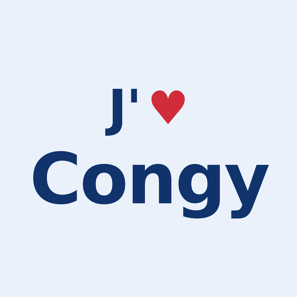 Sticker personnalisé Congy — design J'aime Congy