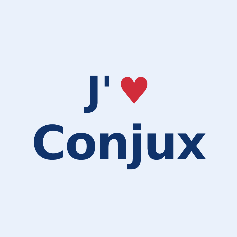 Sticker personnalisé Conjux — design « J'aime Conjux » imprimé sur le sticker