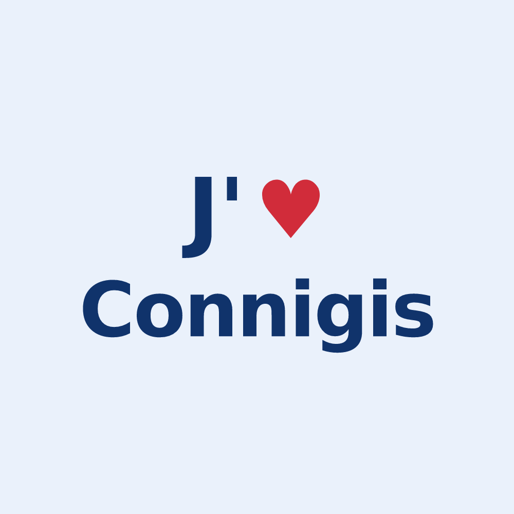 Sticker personnalisé Connigis — design J'aime Connigis