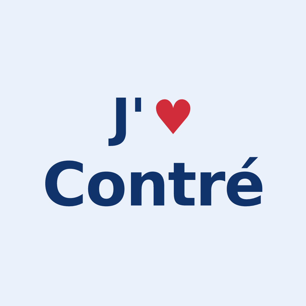 Sticker personnalisé Contré — design J'aime Contré