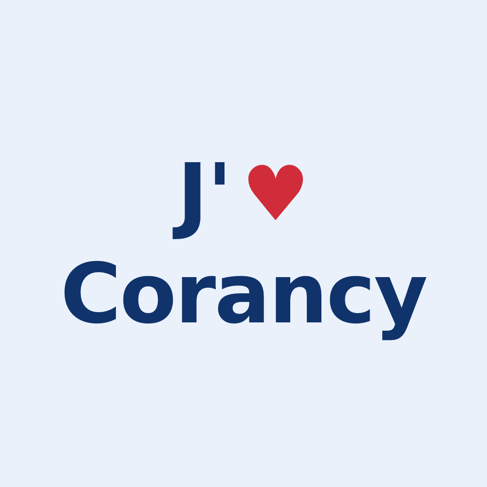 Sticker personnalisé Corancy — design J'aime Corancy