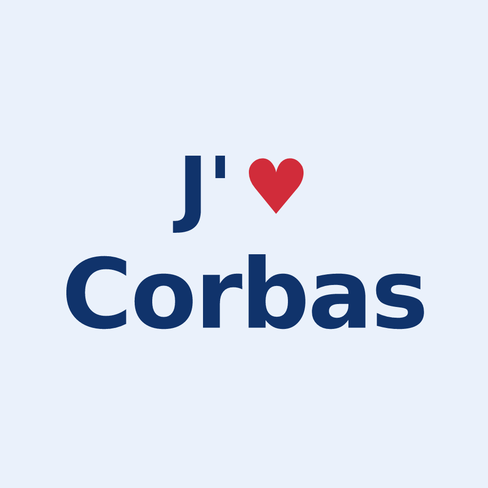 Sticker personnalisé Corbas — design J'aime Corbas