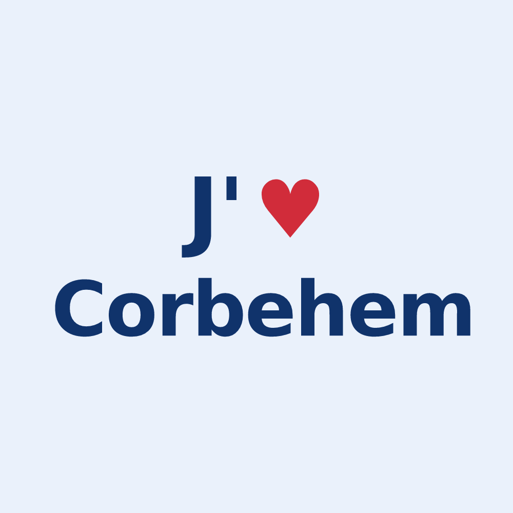Sticker personnalisé Corbehem — design J'aime Corbehem