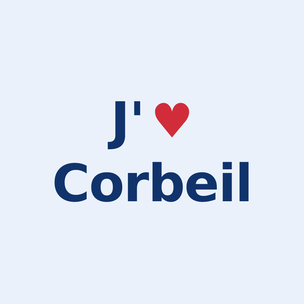 Sticker personnalisé Corbeil — design J'aime Corbeil