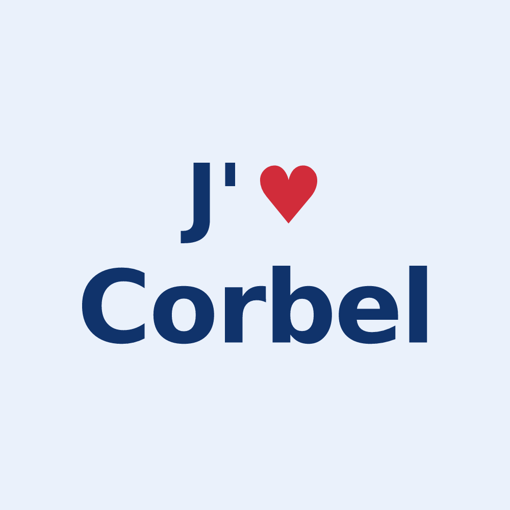 Sticker personnalisé Corbel — design J'aime Corbel