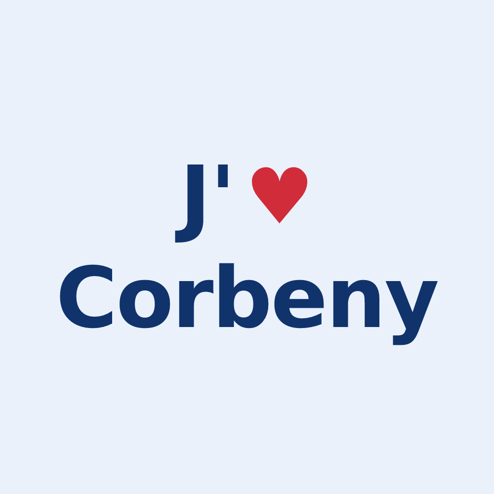 Sticker personnalisé Corbeny — design J'aime Corbeny