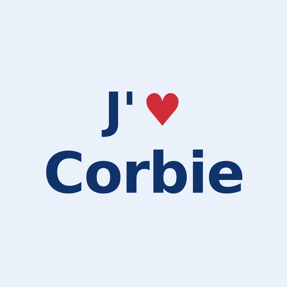 Sticker personnalisé Corbie — design J'aime Corbie