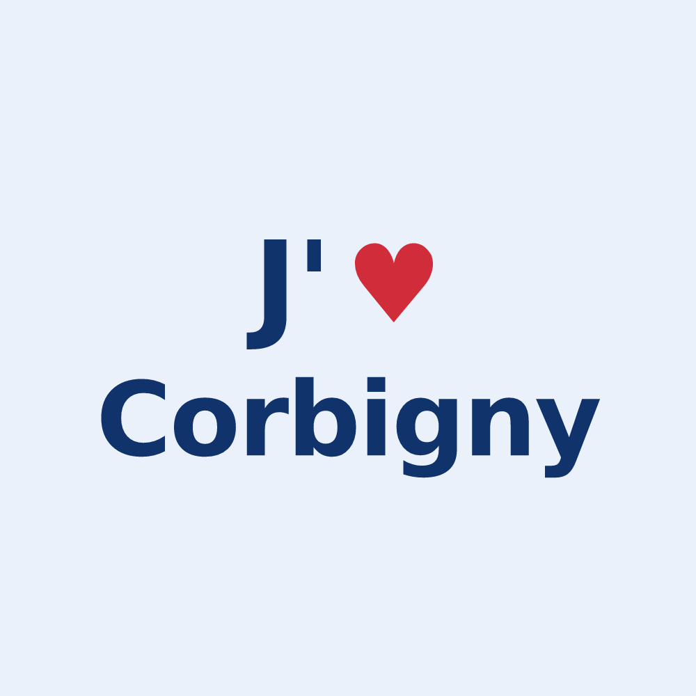 Sticker personnalisé Corbigny — design J'aime Corbigny