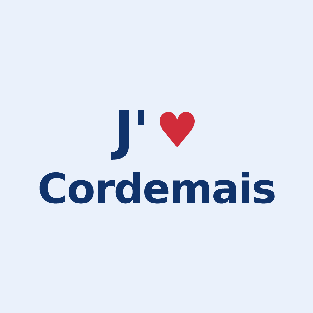 Sticker personnalisé Cordemais — design J'aime Cordemais