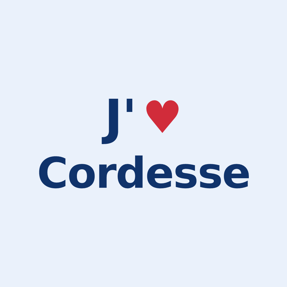 Sticker personnalisé Cordesse — design J'aime Cordesse