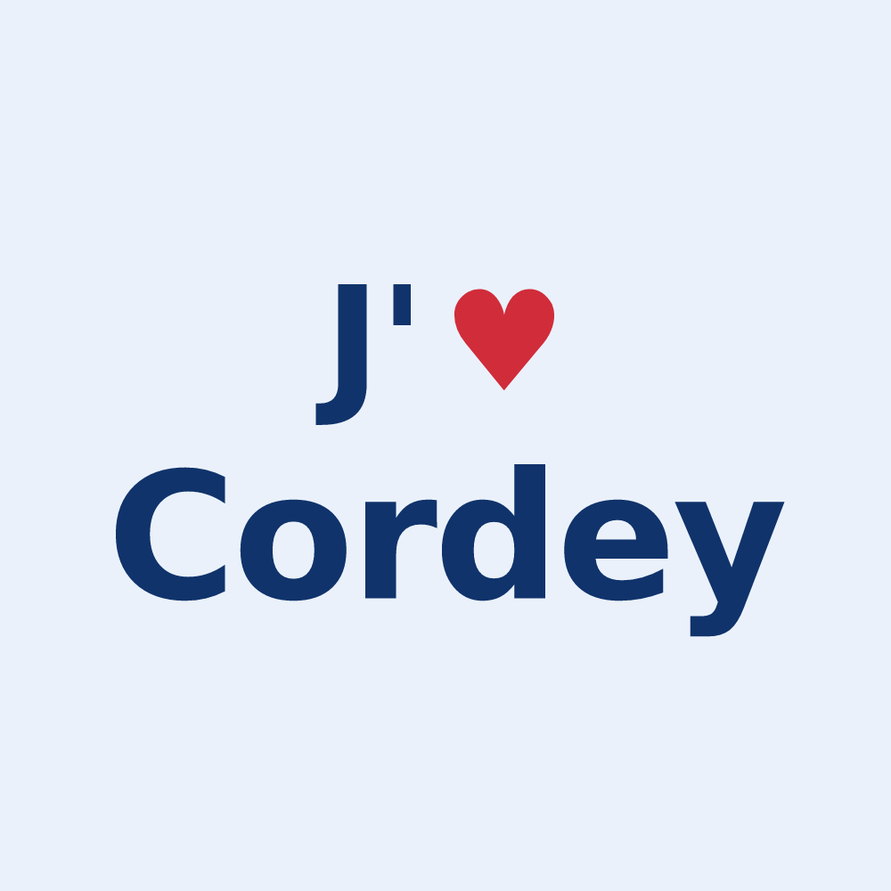 Sticker personnalisé Cordey — design J'aime Cordey