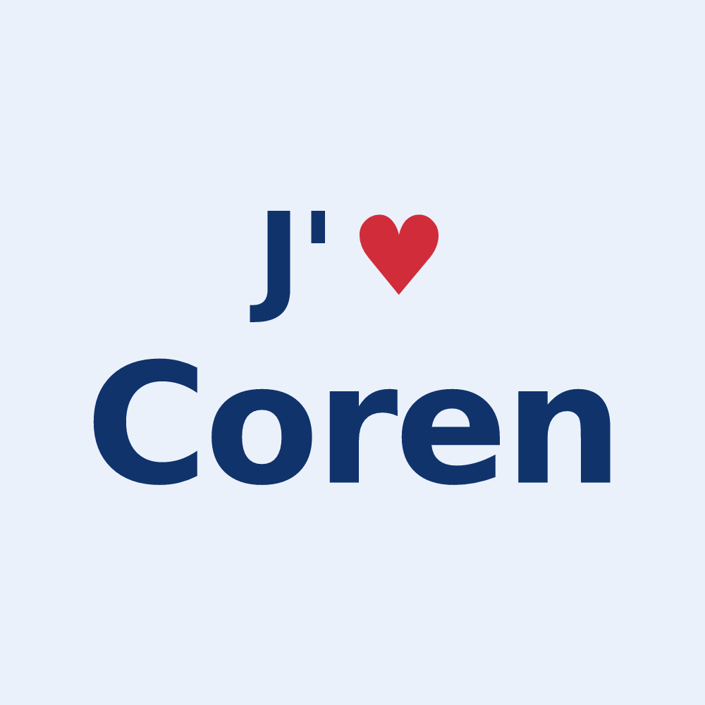 Sticker personnalisé Coren — design J'aime Coren