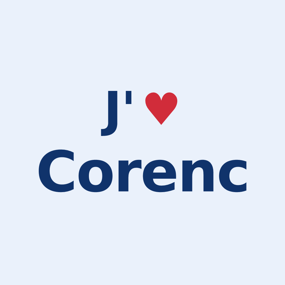 Sticker personnalisé Corenc — design J'aime Corenc