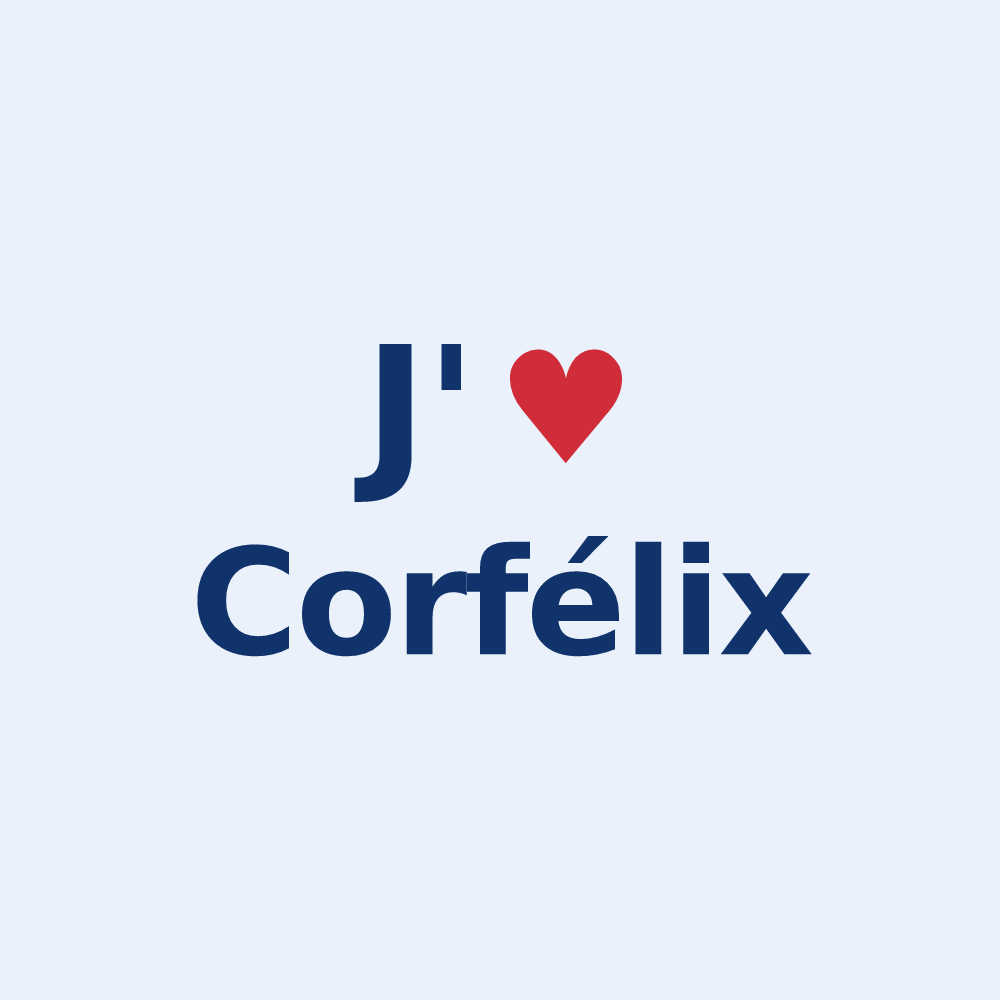 Sticker personnalisé Corfélix — design J'aime Corfélix