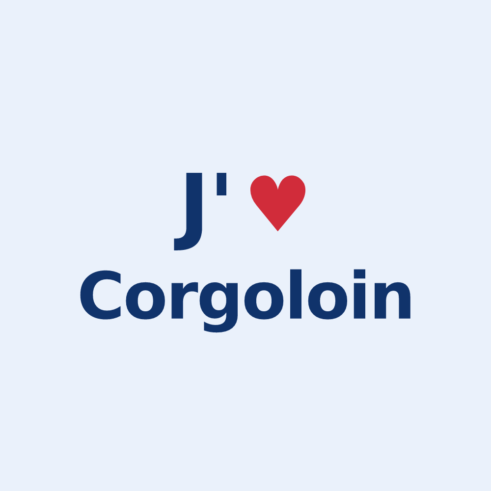Sticker personnalisé Corgoloin — design J'aime Corgoloin