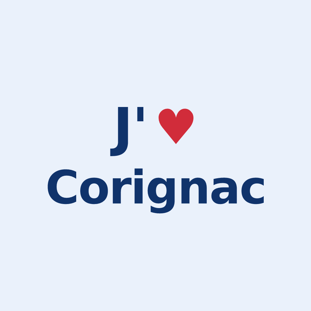 Sticker personnalisé Corignac — design J'aime Corignac