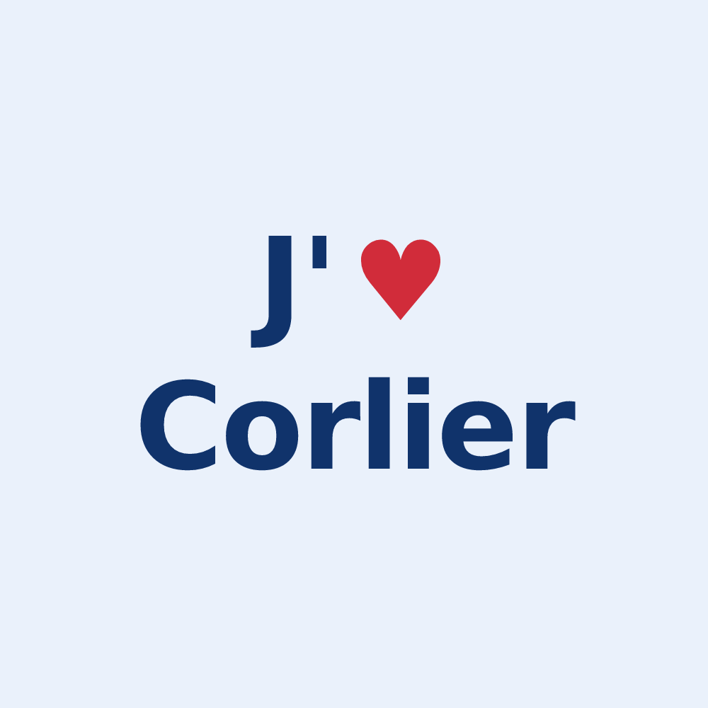Sticker personnalisé Corlier — design J'aime Corlier