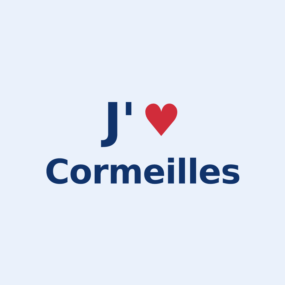 Sticker personnalisé Cormeilles — design « J'aime Cormeilles » imprimé sur le sticker