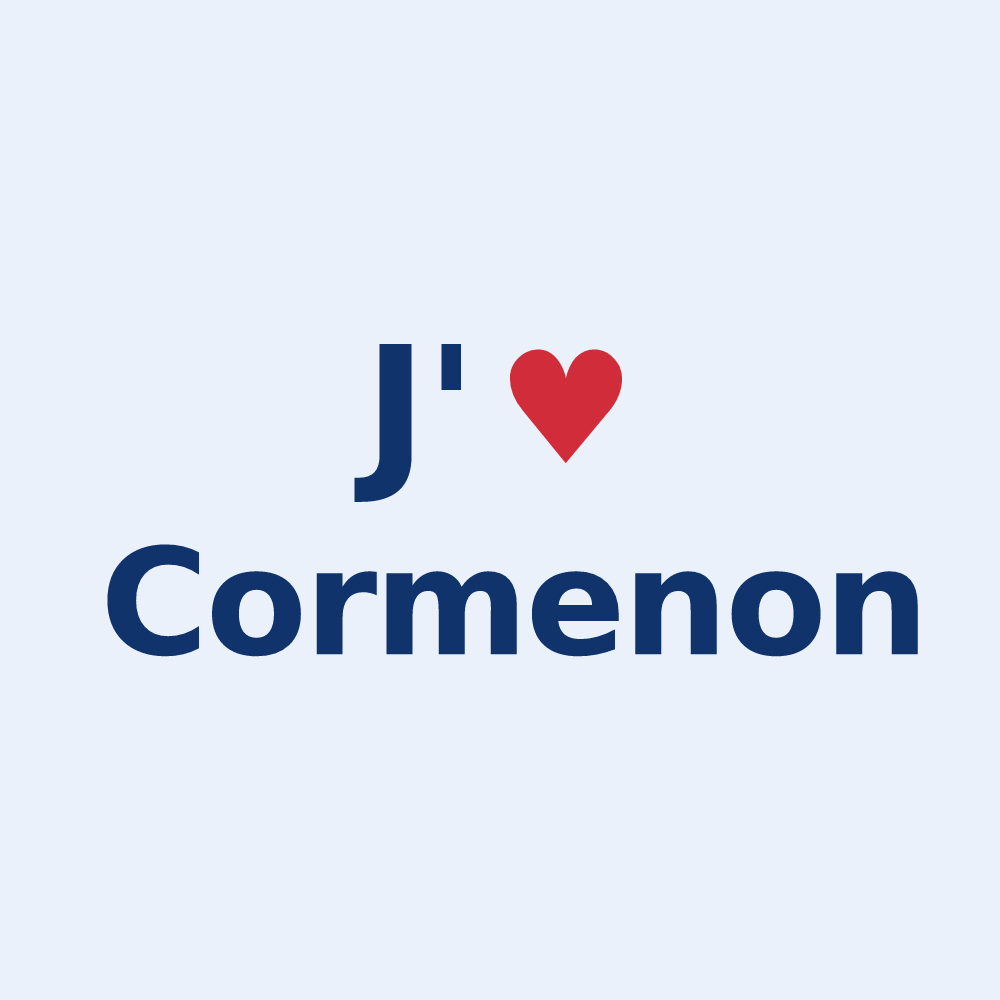 Sticker personnalisé Cormenon — design « J'aime Cormenon » imprimé sur le sticker