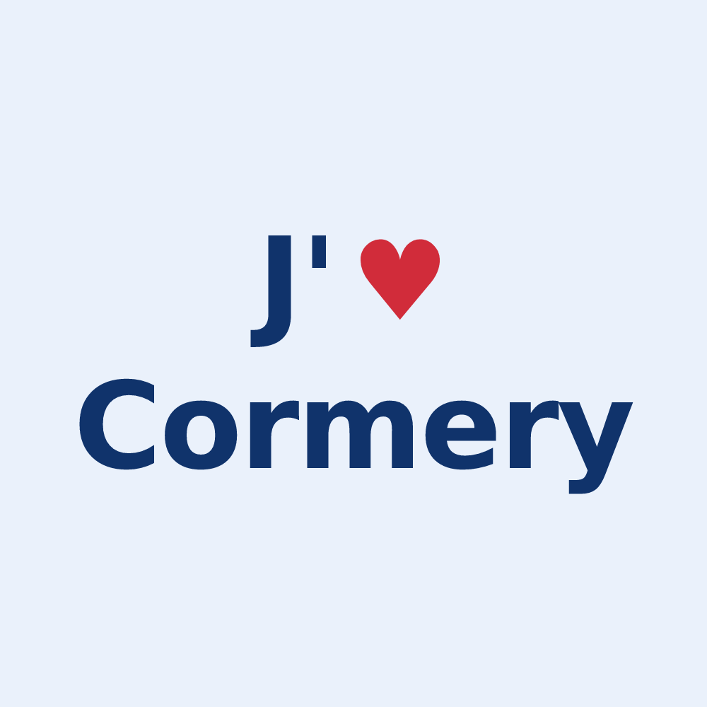 Sticker personnalisé Cormery — design J'aime Cormery