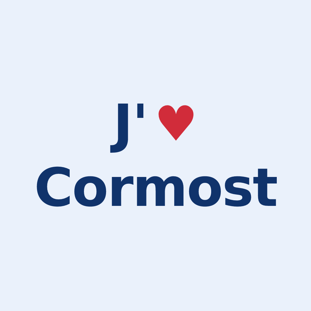 Sticker personnalisé Cormost — design J'aime Cormost
