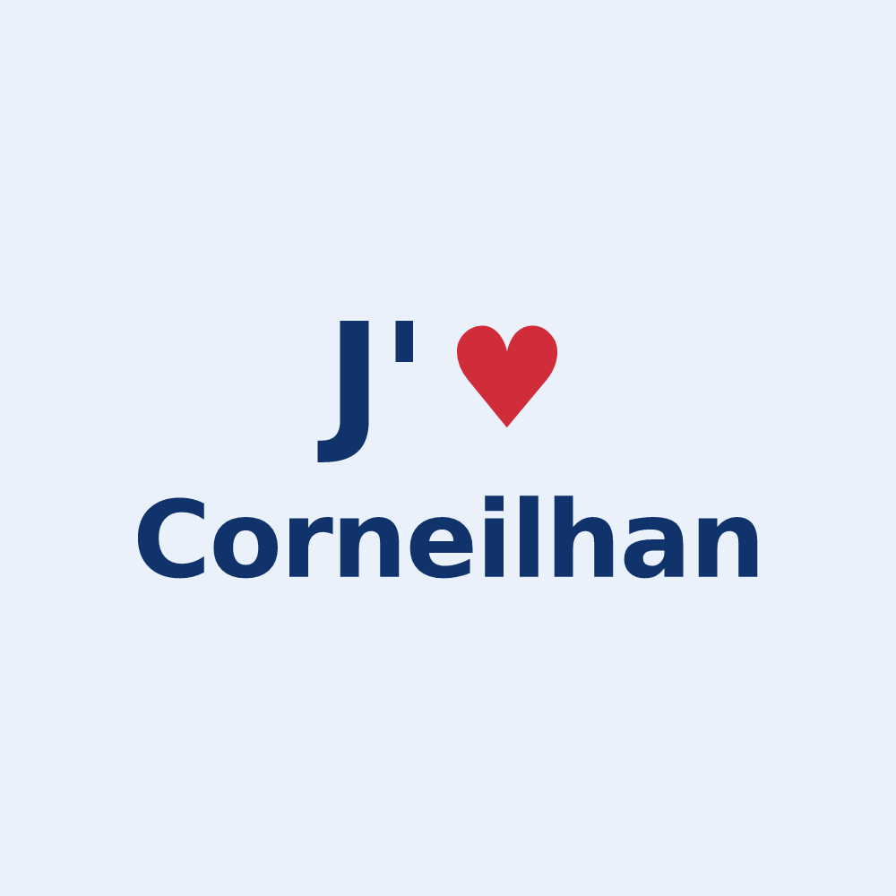 Sticker personnalisé Corneilhan — design J'aime Corneilhan